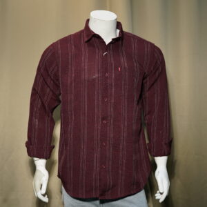Premium Cotton Striped Maroon Shirt