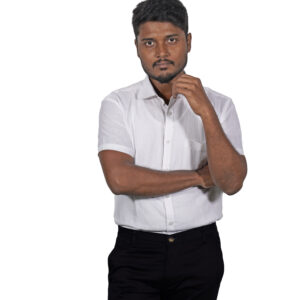 Men’s White Half Sleeve Line Shirts – Smart, Cool & Stylish