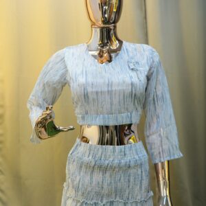 crop top and tiered maxi skirt set