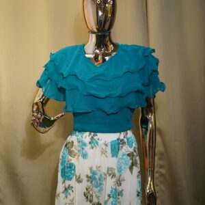 crop top and tiered maxi skirt set