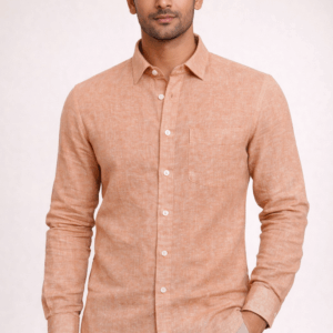 100% Pure Linen Shirt – Peach