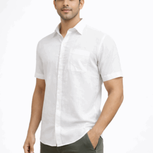 PURE 100% HALF Hand White LINEN SHIRT